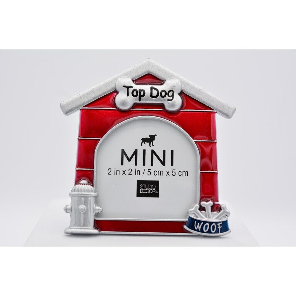 Studio Decor Top Dog House Mini Picture Frame 3 1/2" Picture 2x2 Bone Hydrant W1